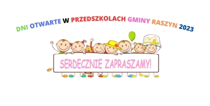 Plakat: Dni otwarte w przedszkolach gminy Raszyn 2023