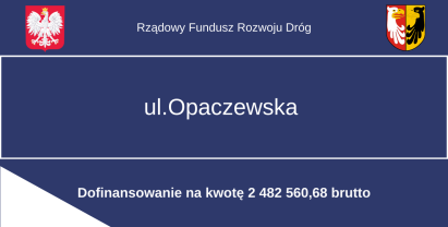 Plakat: Rządowy Fundusz Rozwoju Dróg - ul. Opaczewska w gminie Raszyn